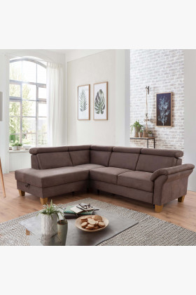 Rohová sedačka Arnga - roh vľavo ( hnedá )